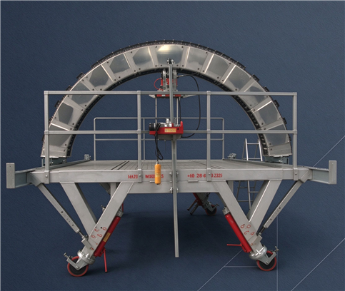 Rotary kiln brick lining machine